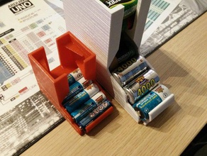 compact de table porte-piles c piles les conteneurs batteries la batterie support le conteneur 3d print model - Mito3D