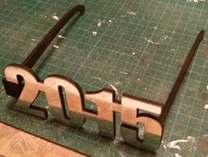 2015 laser-cut party-Brille - Zubehör Brille newyear 3d print model - Mito3D