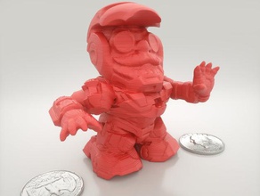 gnome máquina de guerra traje iron man las esculturas hombre hierro mashup remix 3d print model - Mito3D