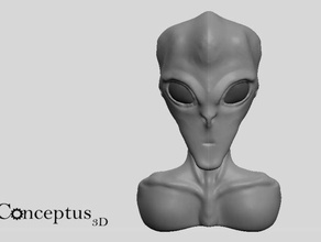 senhor cinza busto esculturas alien alienígenas a arte do bustos et escultura 3d print model - Mito3D
