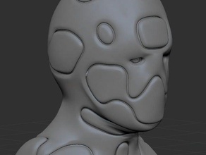 cyborg bust sculptures head robot skull 3d print model - Mito3D