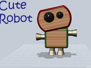 cute robot model robots 123d toy 3d print model - Mito3D