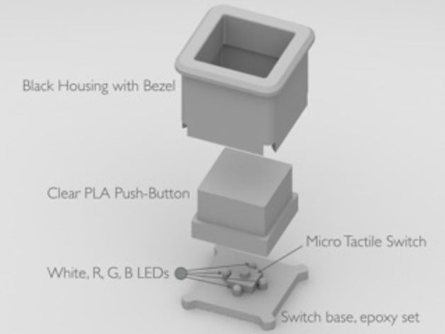 led multi-switch l'elettronica 3mm 6mm arduino il pulsante feedback quattro di illuminazione momentanea interruttore 3D print model - Mito3D