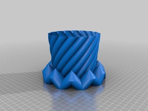 porta penne spirale+corona di base 3d printer accessories incastro penholder portapenne spital vase vaso spirale 3d print model - Mito3D