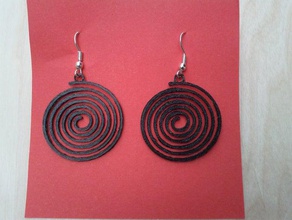 spiral earring jewelry earrings jewel 3d print model - Mito3D