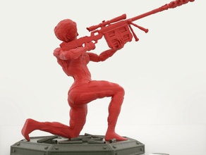 special ops sniper nome in codice di veleno sculture anime proiettile carattere pulcino la pistola modello il donna 3d print model - Mito3D