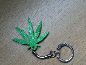 cannabis portachiavi i la chiave keychain 3d print model - Mito3D