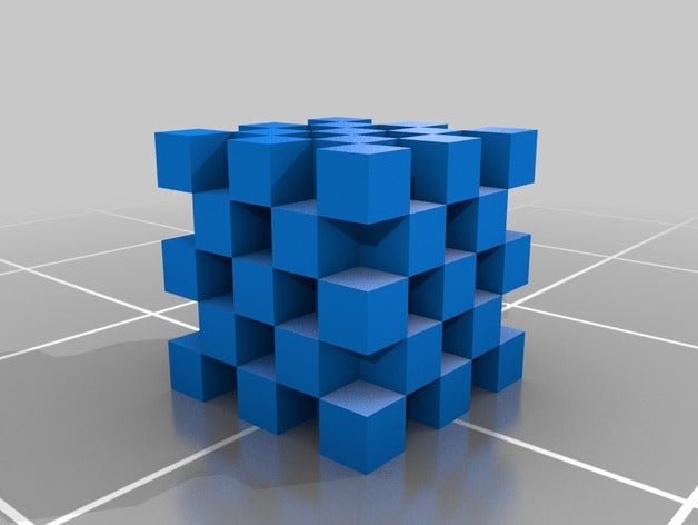 checkered cube larger 3D print model - Mito3D