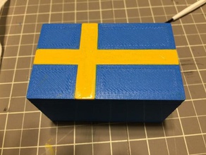 sweden flag trinket box containers 3d print model - Mito3D