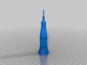 saturn v model rocket launchable b c size engines hobby estes srb 3d print model - Mito3D