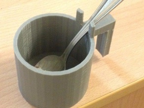 cup cold drink parking spoon office holder 3d print model - Mito3D