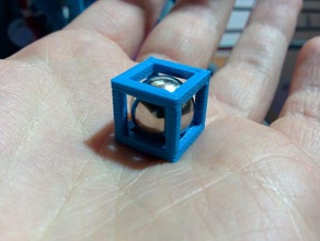 Kugel im Würfel Skulpturen 3d ball cube geometrie unmöglich innen Skulptur solid geometry 3d print model - Mito3D