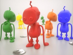 travailleur-bot sculptures mignon figure amusant le robot jouet 3d print model - Mito3D