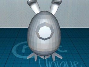 egg chicken feet bunny ears diamond eye eggma 3d print model - Mito3D
