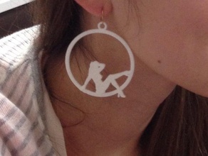 earring pin-up girl circle earrings 3d print model - Mito3D