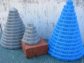 three towers primes math art openscad 3d print model - Mito3D