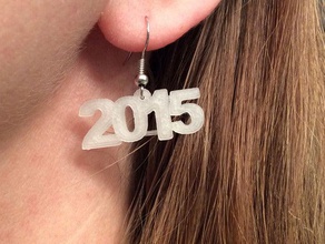 2015 earrings cool jewelry new year years eve 3d print model - Mito3D