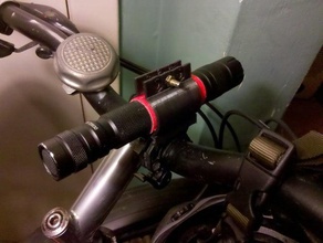 flashlight grip sliding bike handlebar mounts sport outdoors bicycle customizer holder openscad parametric torch 3d print model - Mito3D