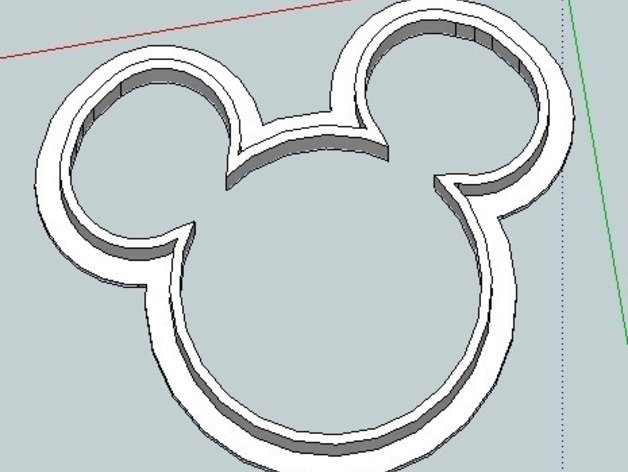 dessin animé de la souris à l'emporte-pièce cuisine manger 3d disney expérience ménage mickey mouse sketchup 3D print model - Mito3D