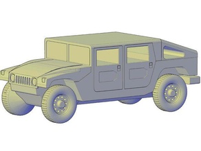 hummer h1 slantback vehicles toy car vehicle wheeled 3d print model - Mito3D
