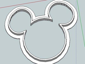 cartoon mouse cookie cutter kitchen dining 3d disney experiment household mickey sketchup 3d print model - Mito3D
