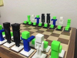 chess set base crown minecraft 3d print model - Mito3D