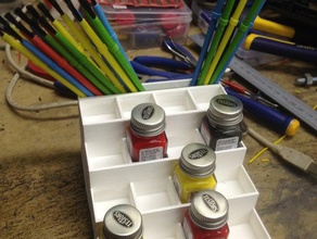 model paint rack hobby tray testors 3d print model - Mito3D