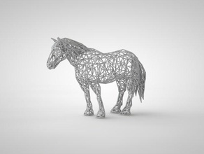 wire mesh horse 5 inches sculptures 3d print model - Mito3D