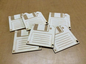laser etched floppy disk coasters kitchen & dining hackpgh lasercut cut 3d print model - Mito3D