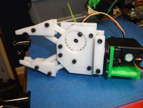robo pinza a singolo servo di design, la piastra superiore testo robotica 3d print model - Mito3D