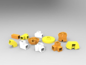 anpassbare modulare Steckverbinder system-grad-Projekt Haushalt - Anschlüsse customizer Möbel die Gelenke modular recycling wiederverwenden 3d print model - Mito3D