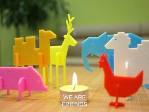 semplici animali 1 animale cammello cazzo cervi elefante di maiale pecore semplice 3d print model - Mito3D