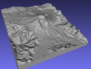 mount saint helens 1 arc-second learning 3d maps geodesy map raised relief topographical topography topology 3d print model - Mito3D