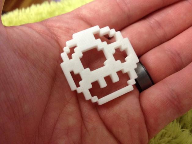 1-champignons pièces et badges 1up 8-bits mario les champignons de nintendo 3D print model - Mito3D