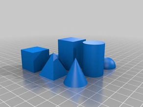forme semplici di apprendimento base cono cubo cilindro prisma piramide rettangolare le sfera 3d print model - Mito3D
