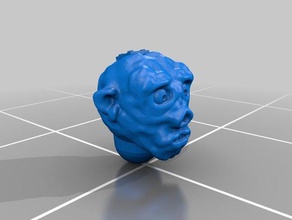 28mm mutant head props 30mm conversion face heroic miniature posessed ugly 3d print model - Mito3D