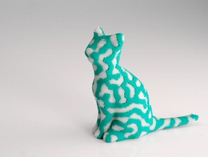 2-color standing cat animals dualstrusion dual extruder extrusion reaction diffusion two color 3d print model - Mito3D