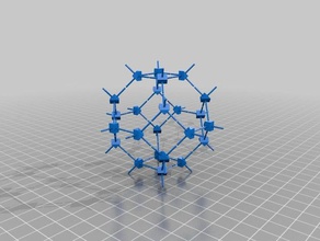connector truncated octahedron math art honeycomb model openscad parametric space-fill 3d print model - Mito3D
