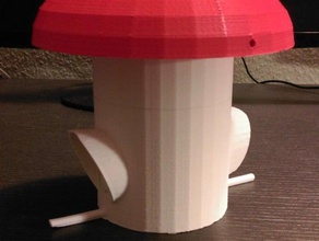 seme dell'uccello casa a forma di fungo all'aperto e giardino bird birdhouse alimentatore 3d print model - Mito3D