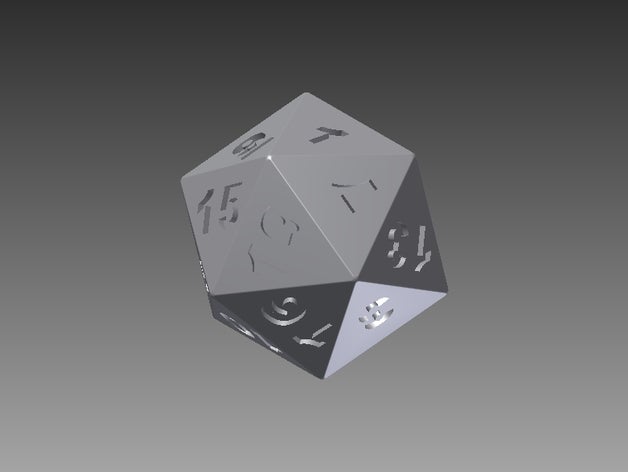20 faced dice gaming 3D print model - Mito3D