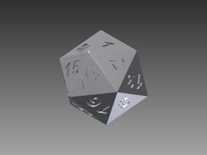 20 faced dice gaming 3d print model - Mito3D