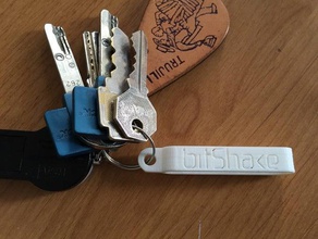 bitshake logo keychain organization key keychains keyring keys chain 3d print model - Mito3D
