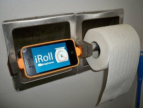 iroll flush prevention your essential reading material bathroom bumper case evd iphone iphone4 toilet paper 3d print model - Mito3D