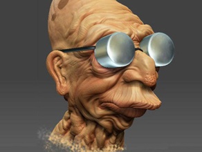 professor farnsworth sculptures futurama old man wrinkly 3d print model - Mito3D