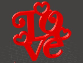 valentine gift - love hearts 2d art heart 3d print model - Mito3D