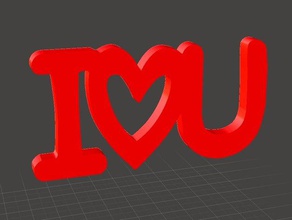 valentine gift - love u 2d art you 3d print model - Mito3D