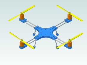ubq450 - quadcopter frame r c vehicles 3d printed drone multicopter multirotor quad 3d print model - Mito3D