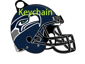 seattle seahawks helmet keychain keychains 3d print model - Mito3D
