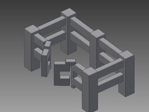 minecraft recinzione build kit costruzione di giocattoli recinto il cancello mc post 3d print model - Mito3D