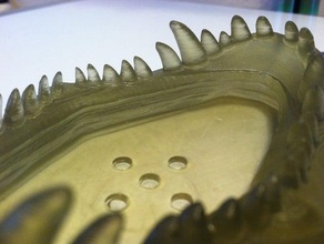 t-rex prato titular do cartão office de visita secretária dinossauro dlp resina crânio os dentes 3d print model - Mito3D